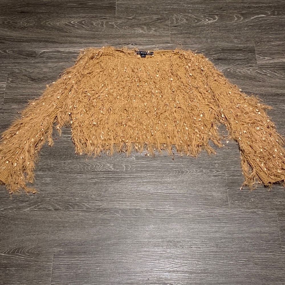 Knit Oversized Holiday Cropped Sweater